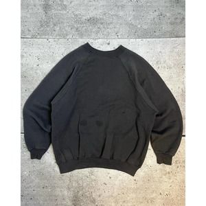 Black Raglan Sweatshirt (L) - 1990s